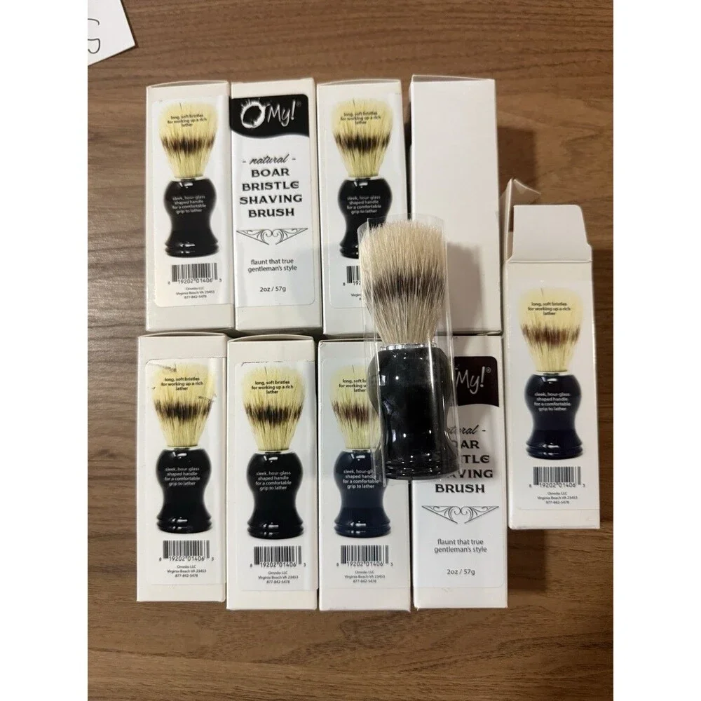 OH MY!  Natural Boar Bristle Shave Brush Lot of 9